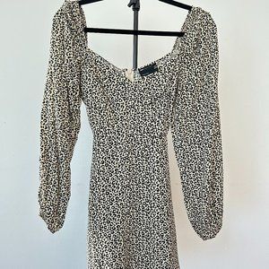 ASOS LONG SLEEVE ANIMAL PRINT MINI DRESS